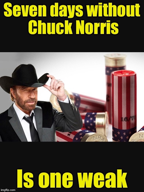 Chuck Norris, Weak? | Seven days without Chuck Norris; Is one weak | image tagged in chuck norris,chuck norris week | made w/ Imgflip meme maker