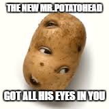 THE NEW MR.POTATOHEAD; GOT ALL HIS EYES IN YOU | image tagged in the new mrpotatohead | made w/ Imgflip meme maker