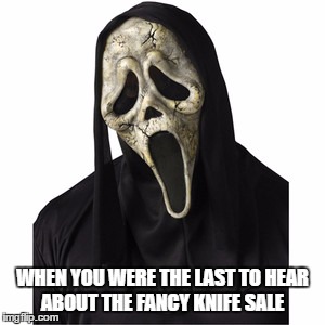 But,But... | WHEN YOU WERE THE LAST TO HEAR ABOUT THE FANCY KNIFE SALE | image tagged in sad,love knives,sale | made w/ Imgflip meme maker