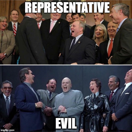 Representative Evil | REPRESENTATIVE; EVIL | image tagged in paul ryan,dr evil,healthcare | made w/ Imgflip meme maker