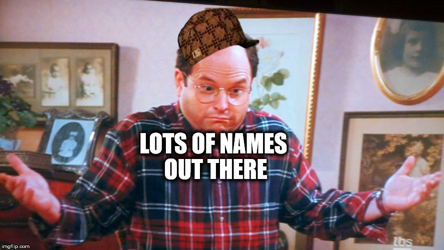 "Could be Newman, Jerry. You know..." | LOTS OF NAMES OUT THERE | image tagged in george castanza,scumbag,hat,seinfield,meme | made w/ Imgflip meme maker