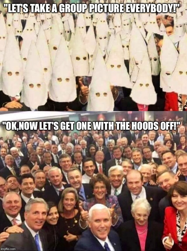 Party at the whitehouse  | "LET'S TAKE A GROUP PICTURE EVERYBODY!"; "OK,NOW LET'S GET ONE WITH THE HOODS OFF!" | image tagged in memes,fun,snowflakes,liberals | made w/ Imgflip meme maker