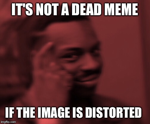   | IT'S NOT A DEAD MEME; IF THE IMAGE IS DISTORTED | image tagged in funny | made w/ Imgflip meme maker