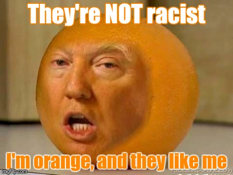 They're NOT racist I'm orange, and they like me | made w/ Imgflip meme maker