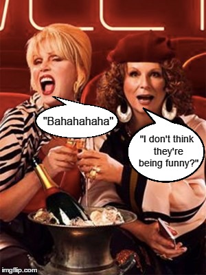 "Just here for the comments II" AB FAB- OMG they are NOT being FUNNY | "I don't think they're being funny?"; "Bahahahaha" | image tagged in facebook comments | made w/ Imgflip meme maker