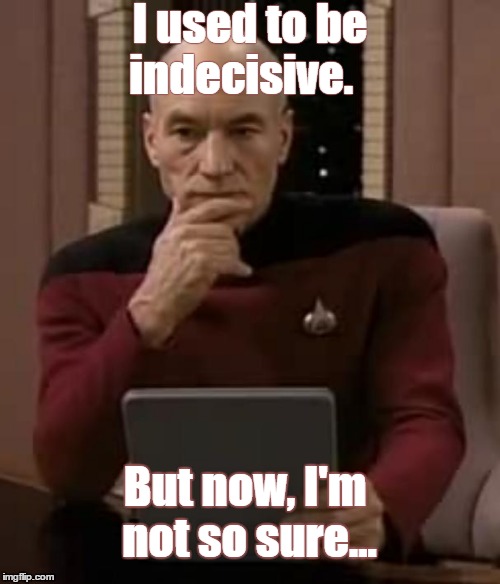 picard thinking | I used to be indecisive. But now, I'm not so sure... | image tagged in picard thinking | made w/ Imgflip meme maker
