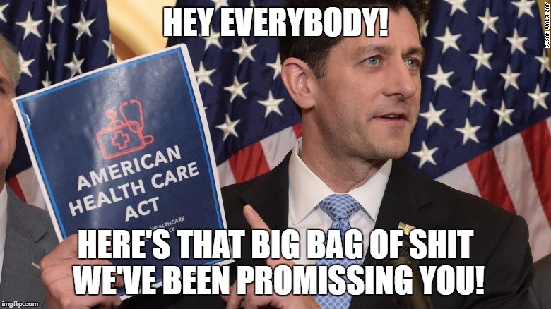 A personal gift for you | HEY EVERYBODY! HERE'S THAT BIG BAG OF SHIT WE'VE BEEN PROMISSING YOU! | image tagged in ryancare | made w/ Imgflip meme maker