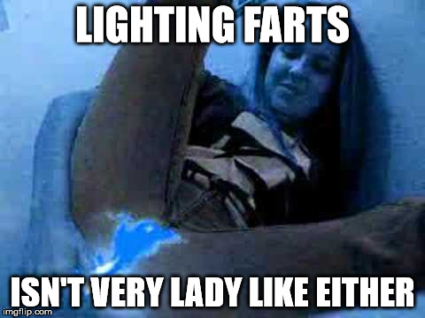 LIGHTING FARTS ISN'T VERY LADY LIKE EITHER | made w/ Imgflip meme maker
