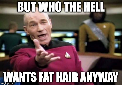 Picard Wtf Meme | BUT WHO THE HELL WANTS FAT HAIR ANYWAY | image tagged in memes,picard wtf | made w/ Imgflip meme maker