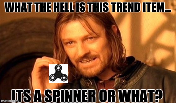 One Does Not Simply | WHAT THE HELL IS THIS TREND ITEM... ITS A SPINNER OR WHAT? | image tagged in memes,one does not simply | made w/ Imgflip meme maker