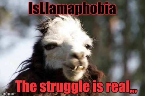 IsLlamaphobia The struggle is real,,, | made w/ Imgflip meme maker