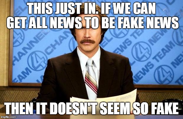 BREAKING NEWS | THIS JUST IN. IF WE CAN GET ALL NEWS TO BE FAKE NEWS; THEN IT DOESN'T SEEM SO FAKE | image tagged in breaking news | made w/ Imgflip meme maker