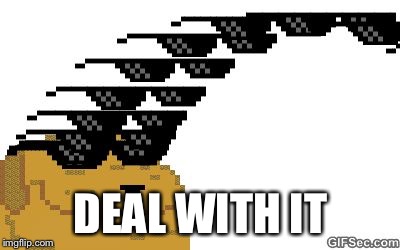 DEAL WITH IT | image tagged in mlg dog deal with it | made w/ Imgflip meme maker