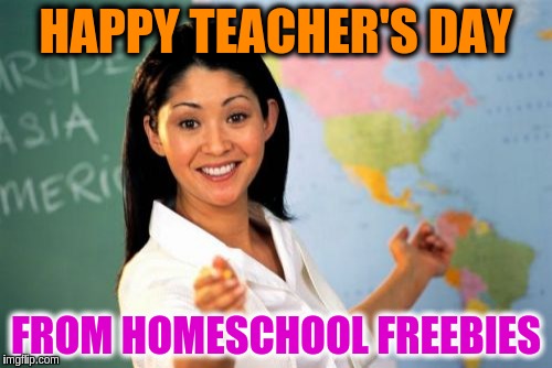 Unhelpful High School Teacher | HAPPY TEACHER'S DAY; FROM HOMESCHOOL FREEBIES | image tagged in memes,unhelpful high school teacher | made w/ Imgflip meme maker