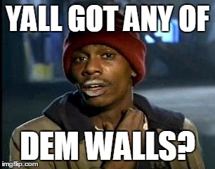 Y'all Got Any More Of That | YALL GOT ANY OF; DEM WALLS? | image tagged in memes,yall got any more of | made w/ Imgflip meme maker