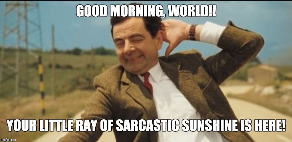 GOOD MORNING, WORLD!! YOUR LITTLE RAY OF SARCASTIC SUNSHINE IS HERE! | made w/ Imgflip meme maker