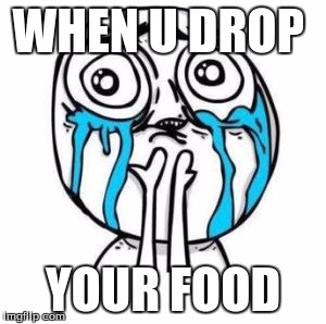 Crying Troll Face | WHEN U DROP; YOUR FOOD | image tagged in crying troll face | made w/ Imgflip meme maker