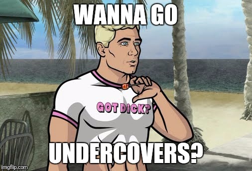 Gay sex | WANNA GO; UNDERCOVERS? | image tagged in gay sex | made w/ Imgflip meme maker