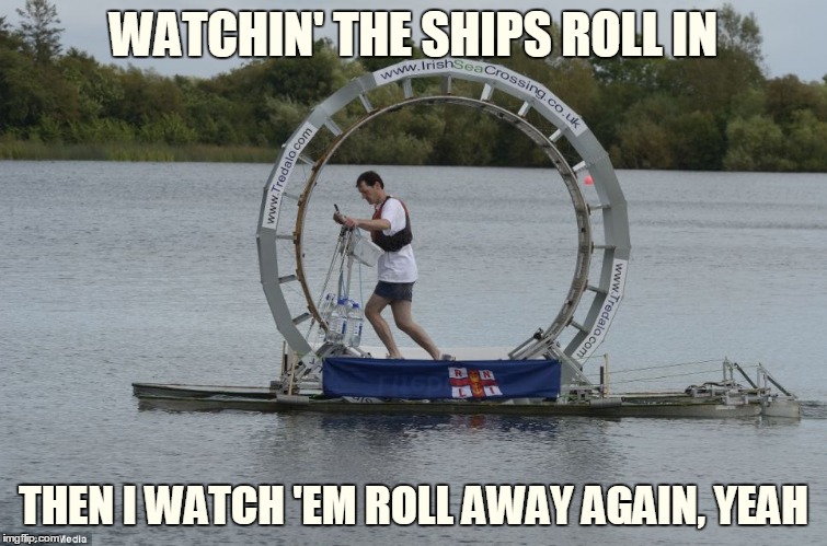 WATCHIN' THE SHIPS ROLL IN THEN I WATCH 'EM ROLL AWAY AGAIN, YEAH | made w/ Imgflip meme maker