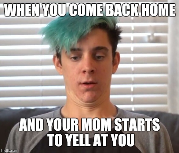 Mom yelling  | WHEN YOU COME BACK HOME; AND YOUR MOM STARTS TO YELL AT YOU | image tagged in ethan,youtube | made w/ Imgflip meme maker