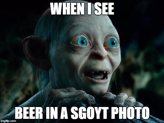 smeagol | WHEN I SEE; BEER IN A SGOYT PHOTO | image tagged in smeagol | made w/ Imgflip meme maker