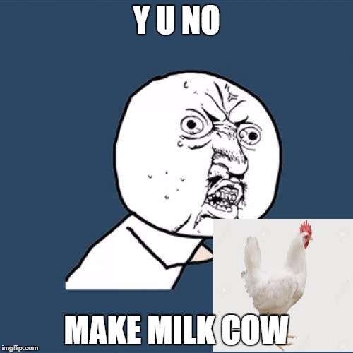 Y U No Meme | Y U NO; MAKE MILK COW | image tagged in memes,y u no | made w/ Imgflip meme maker