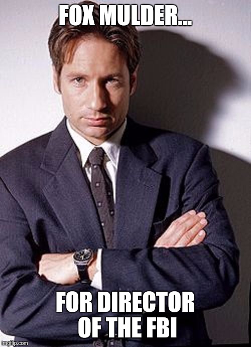 FOX MULDER... FOR DIRECTOR OF THE FBI | image tagged in mulder for fbi | made w/ Imgflip meme maker