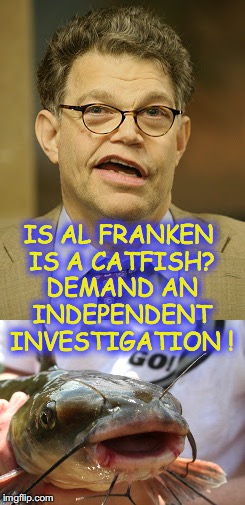 IS AL FRANKEN IS A CATFISH? DEMAND AN INDEPENDENT INVESTIGATION ! | image tagged in al franken,catfish | made w/ Imgflip meme maker
