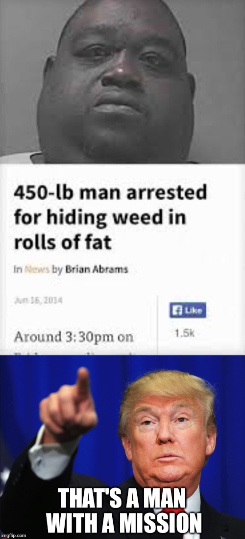 A man with a dream | THAT'S A MAN WITH A MISSION | image tagged in donald trump,funny,man with a mission,weed in rolls | made w/ Imgflip meme maker