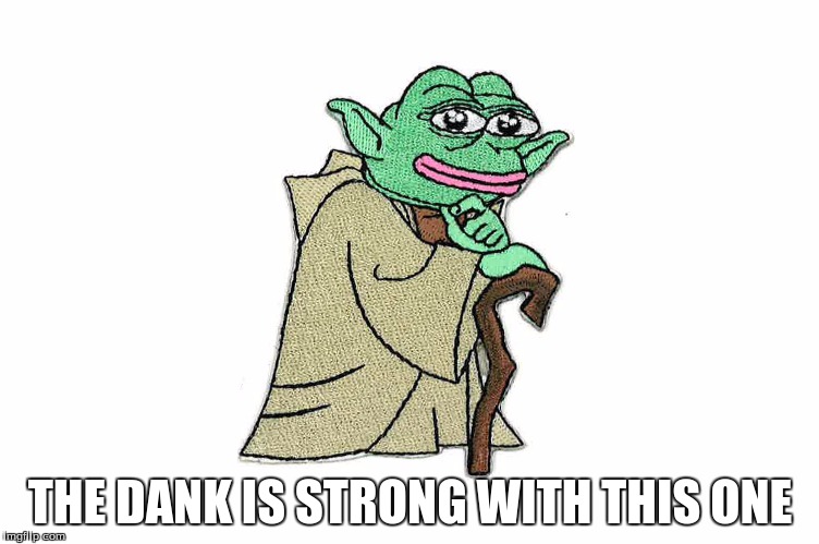 Dank Yoda | THE DANK IS STRONG WITH THIS ONE | image tagged in dank memes,yoda | made w/ Imgflip meme maker