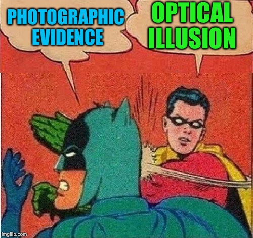 Robin Slapping Batman Double Bubble | PHOTOGRAPHIC EVIDENCE OPTICAL ILLUSION | image tagged in robin slapping batman double bubble | made w/ Imgflip meme maker