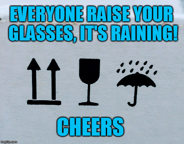 How to Read Shipping Labels, Lesson 1 | EVERYONE RAISE YOUR GLASSES, IT'S RAINING! CHEERS | image tagged in warning,warning sign,shipping,warning label,labels,warning labels | made w/ Imgflip meme maker