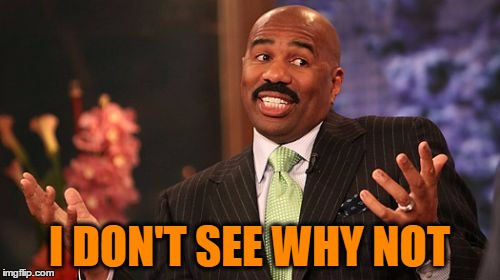 Steve Harvey Meme | I DON'T SEE WHY NOT | image tagged in memes,steve harvey | made w/ Imgflip meme maker