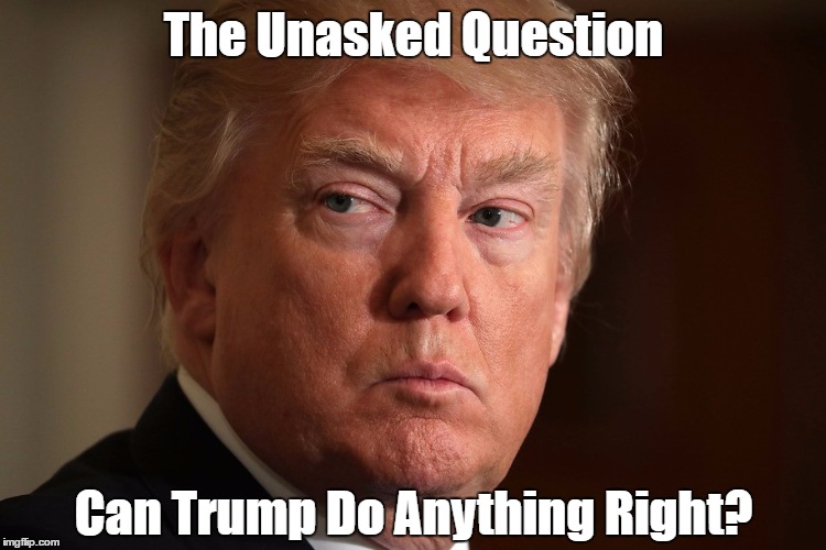 The Unasked Question Can Trump Do Anything Right? | made w/ Imgflip meme maker