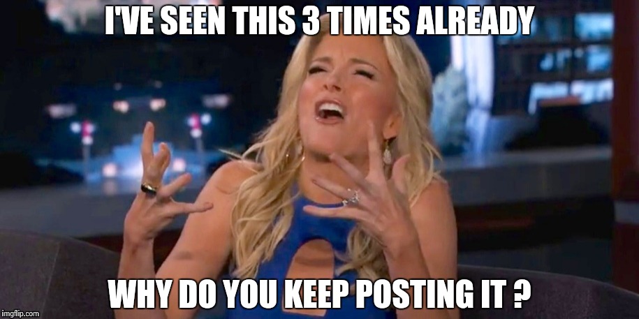 Megan Kelley | I'VE SEEN THIS 3 TIMES ALREADY WHY DO YOU KEEP POSTING IT ? | image tagged in megan kelley | made w/ Imgflip meme maker