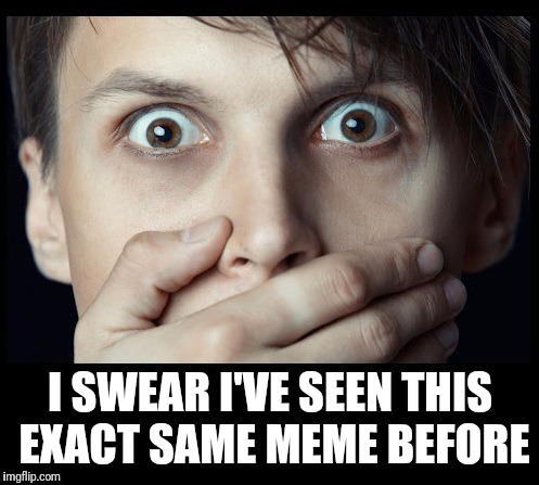 oh my | I SWEAR I'VE SEEN THIS EXACT SAME MEME BEFORE | image tagged in oh my | made w/ Imgflip meme maker