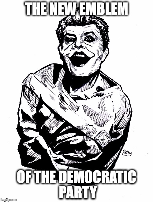 The Democratic Party Gone Batty | THE NEW EMBLEM; OF THE DEMOCRATIC PARTY | image tagged in joker in straight jacket,democrats,liberals,liberal logic,retarded liberal protesters | made w/ Imgflip meme maker