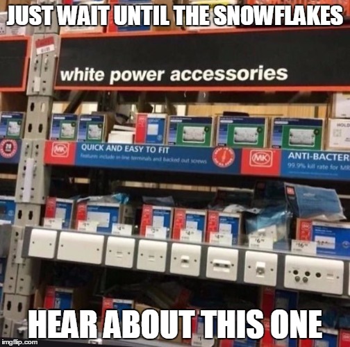 Home improvement will never be the same | JUST WAIT UNTIL THE SNOWFLAKES; HEAR ABOUT THIS ONE | image tagged in white privilege,not racist | made w/ Imgflip meme maker