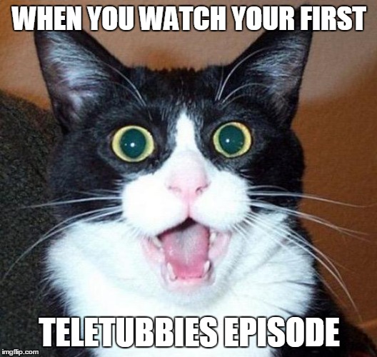 WHEN YOU WATCH YOUR FIRST TELETUBBIES EPISODE | made w/ Imgflip meme maker