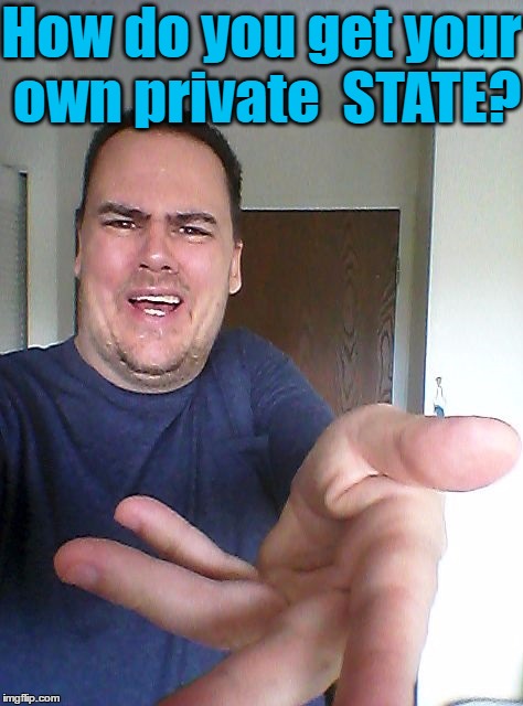 wow! | How do you get your own private  STATE? | image tagged in wow | made w/ Imgflip meme maker