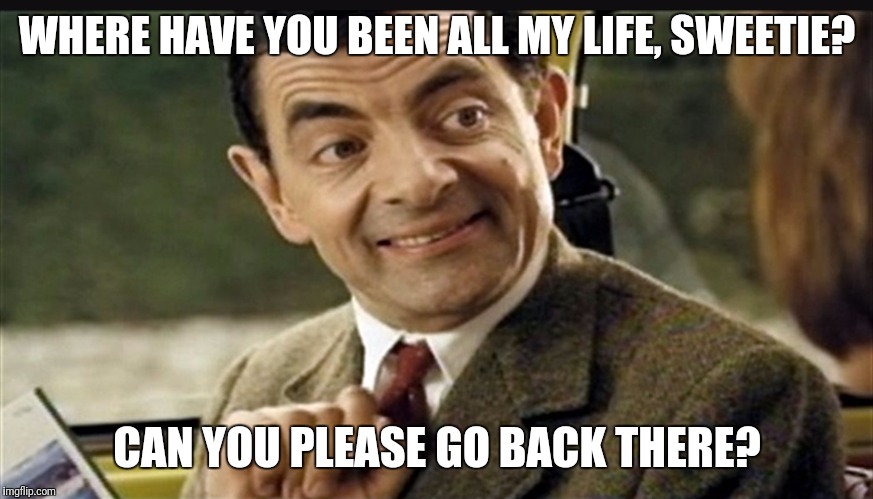 WHERE HAVE YOU BEEN ALL MY LIFE, SWEETIE? CAN YOU PLEASE GO BACK THERE? | made w/ Imgflip meme maker