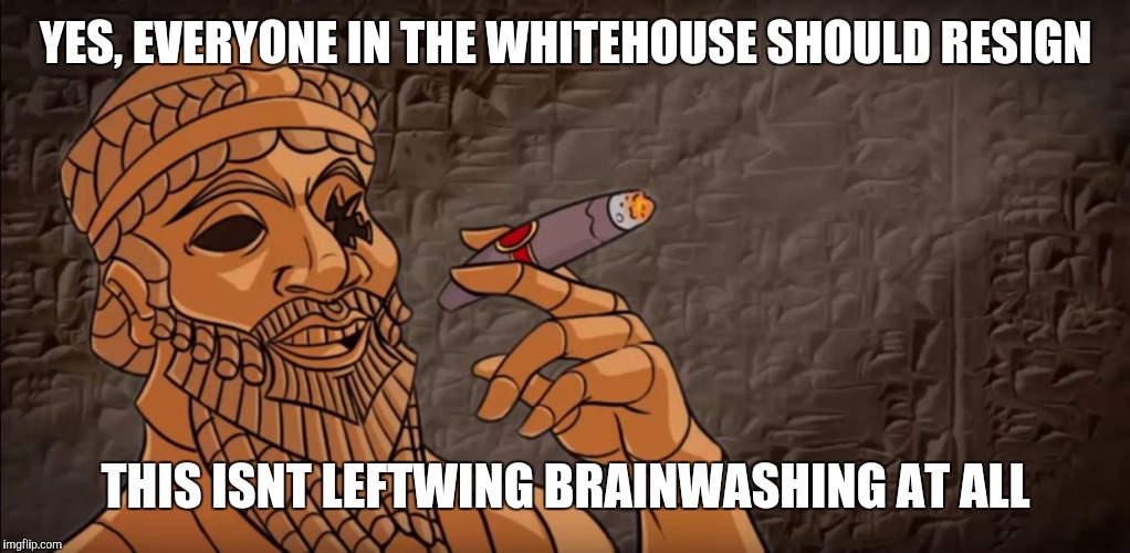 YES, EVERYONE IN THE WHITEHOUSE SHOULD RESIGN THIS ISNT LEFTWING BRAINWASHING AT ALL | made w/ Imgflip meme maker