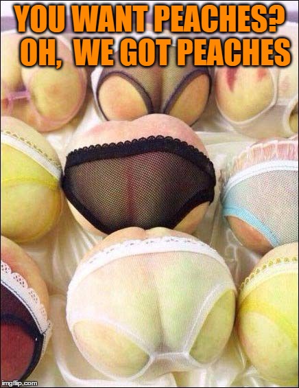 YOU WANT PEACHES?  OH,  WE GOT PEACHES | made w/ Imgflip meme maker