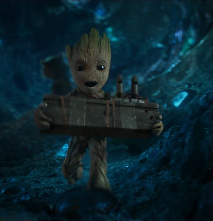 High Quality Running baby groot bomb Blank Meme Template