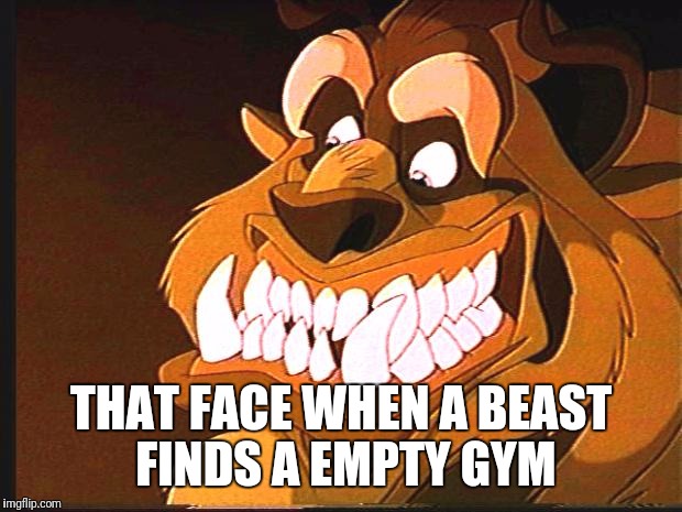The Beast | THAT FACE WHEN A BEAST FINDS A EMPTY GYM | image tagged in the beast | made w/ Imgflip meme maker