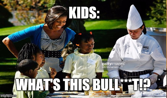 Michelle Obama's Lunch Program | KIDS:; WHAT'S THIS BULL***T!? | image tagged in funny memes,funny,gifs,memes | made w/ Imgflip meme maker
