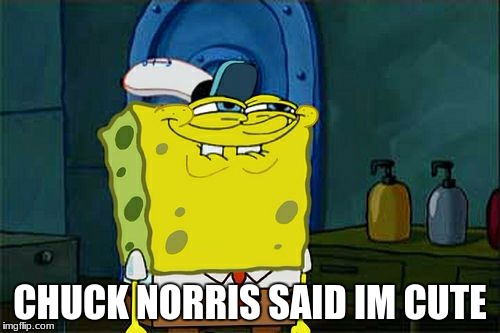 Don't You Squidward Meme | CHUCK NORRIS SAID IM CUTE | image tagged in memes,dont you squidward | made w/ Imgflip meme maker