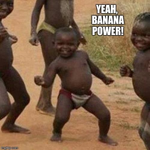 Third World Success Kid | YEAH, BANANA POWER! | image tagged in memes,third world success kid | made w/ Imgflip meme maker