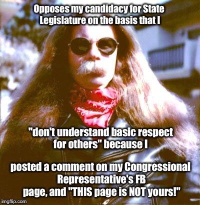 SnowFlake One | Opposes my candidacy for State Legislature on the basis that I; "don't understand basic respect for others" because I; posted a comment on my Congressional Representative's FB page, and "THIS page is NOT yours!" | image tagged in snowflake 1 | made w/ Imgflip meme maker