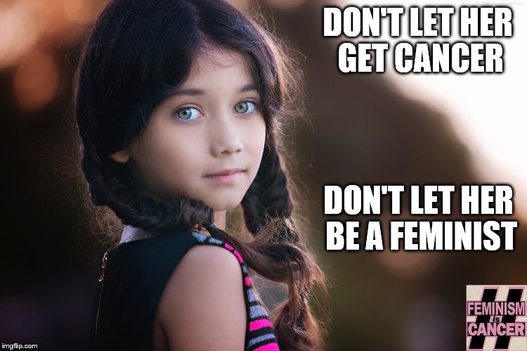 DON'T LET HER GET CANCER; DON'T LET HER BE A FEMINIST | image tagged in feminism is cancer | made w/ Imgflip meme maker